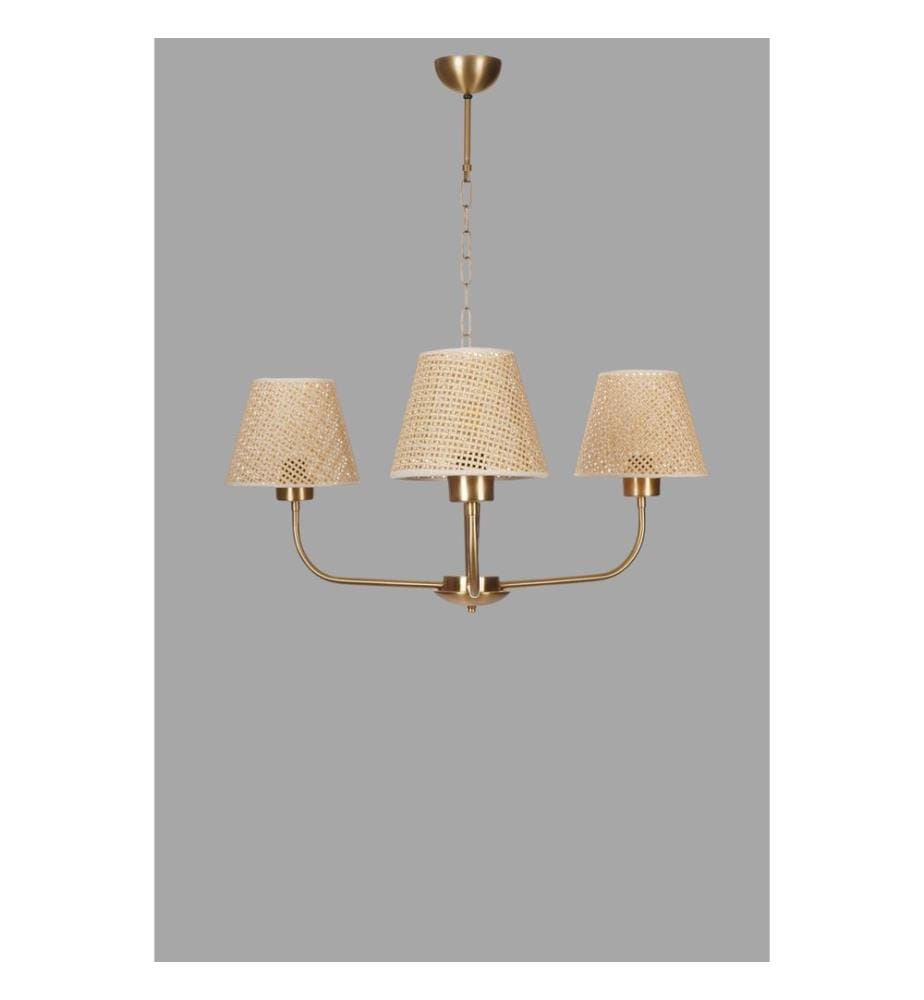 Kronleuchter, Beige, Gold, Metallkorpus