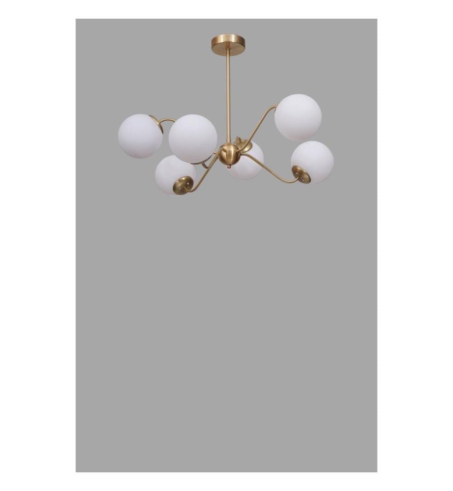 Lustre, blanc, doré, corps en métal