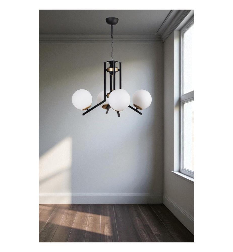 Lustre, blanc, noir, corps en métal