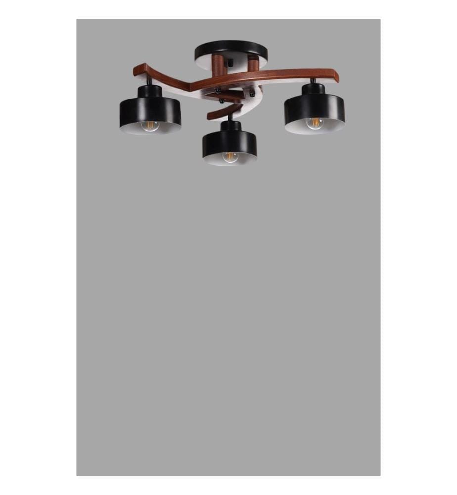 Kronleuchter, Schwarz, Walnuss, Metallkorpus