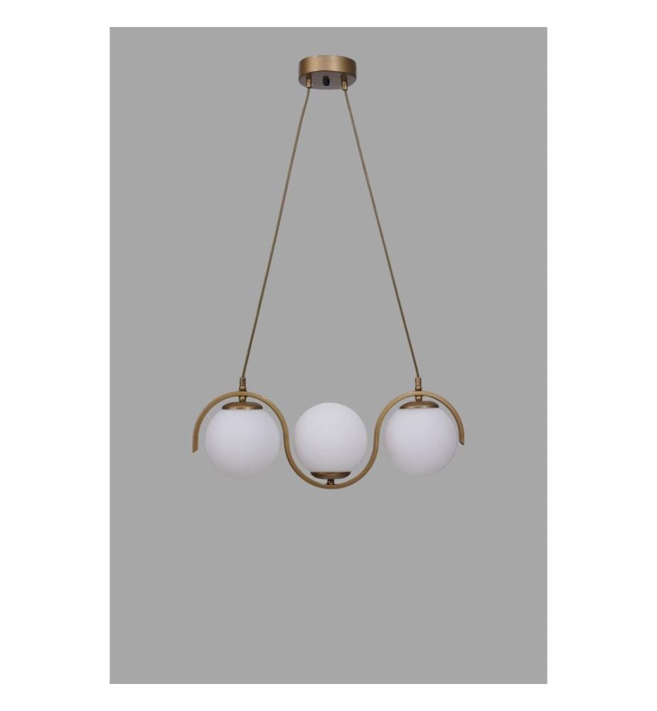 Lustre, blanc, doré, corps en métal