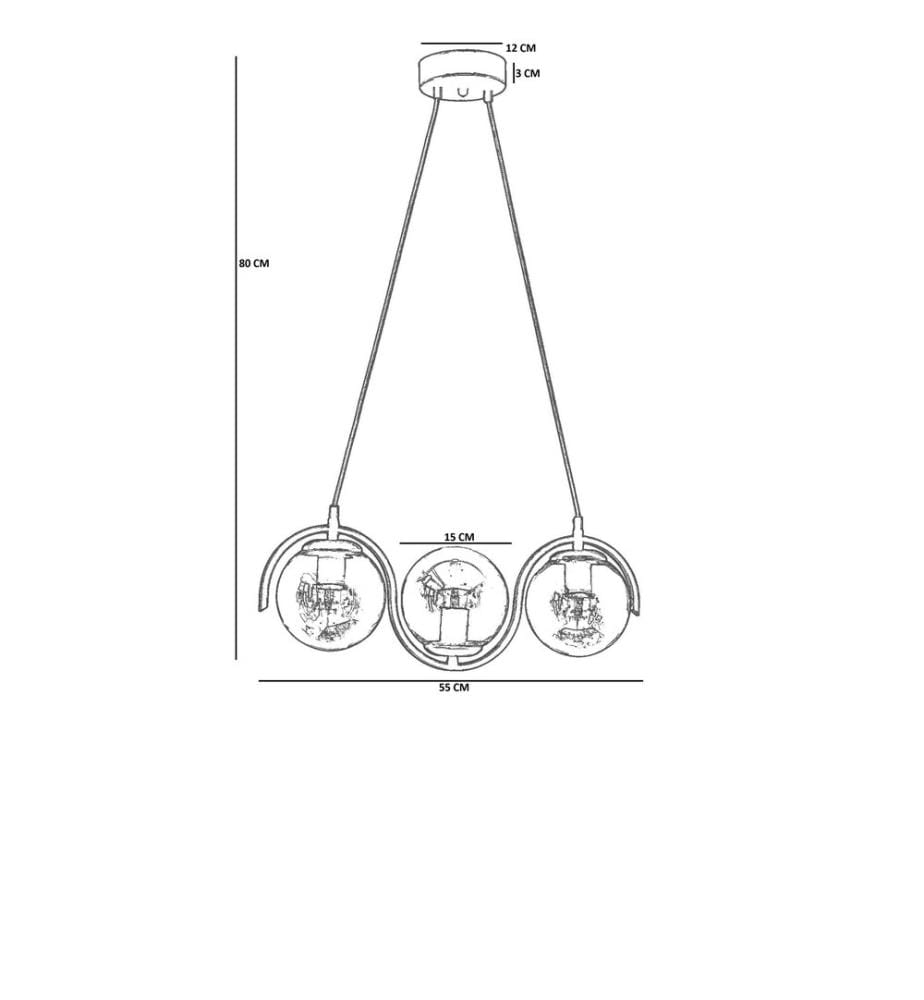 Lustre, blanc, doré, corps en métal
