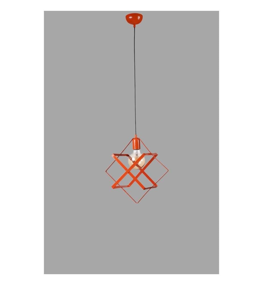 Kronleuchter, orange, Metallkorpus