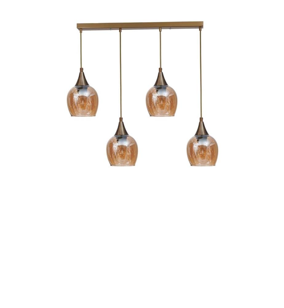 Kronleuchter, Honig, Gold, Metallkorpus