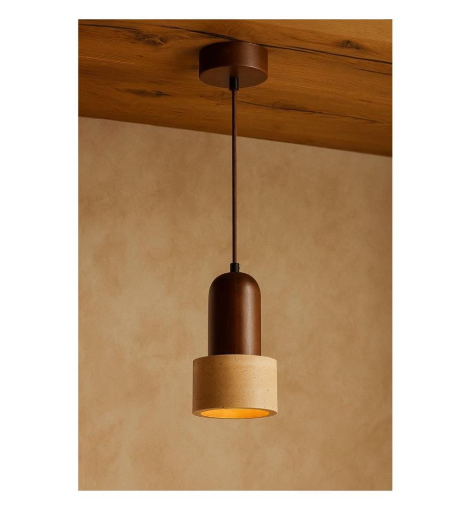 Kronleuchter, Beige, Walnuss, Holzkorpus
