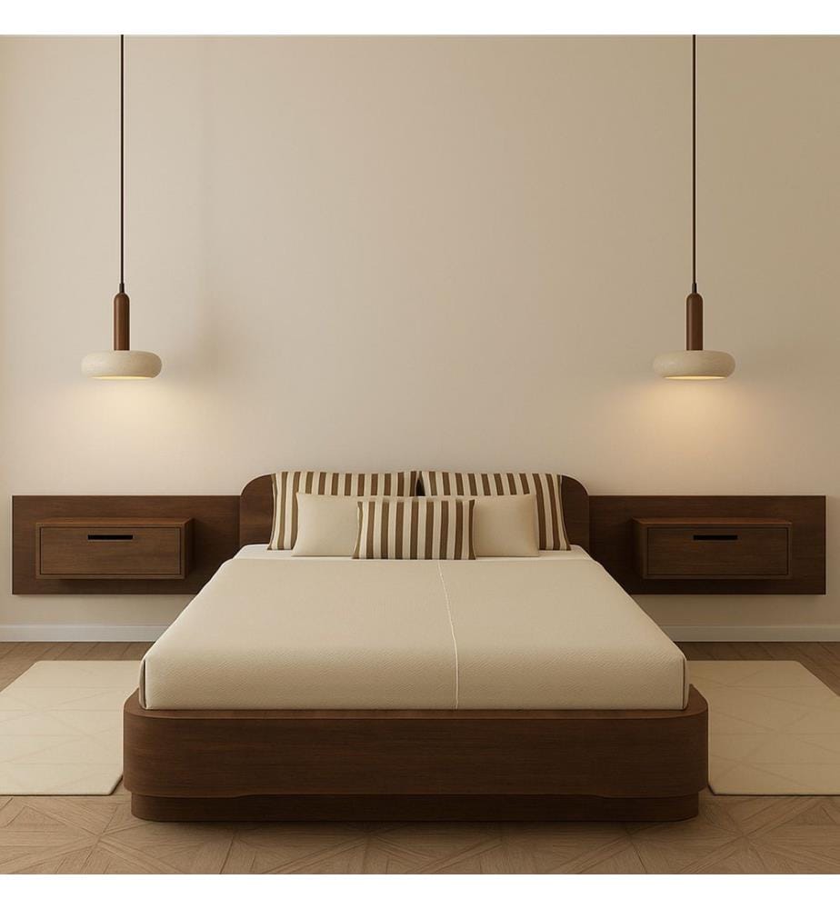 Kronleuchter, Beige, Walnuss, Holzkorpus