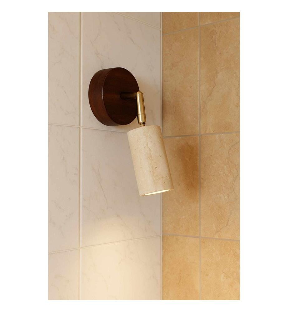 Lustre, beige, noyer, corps en bois