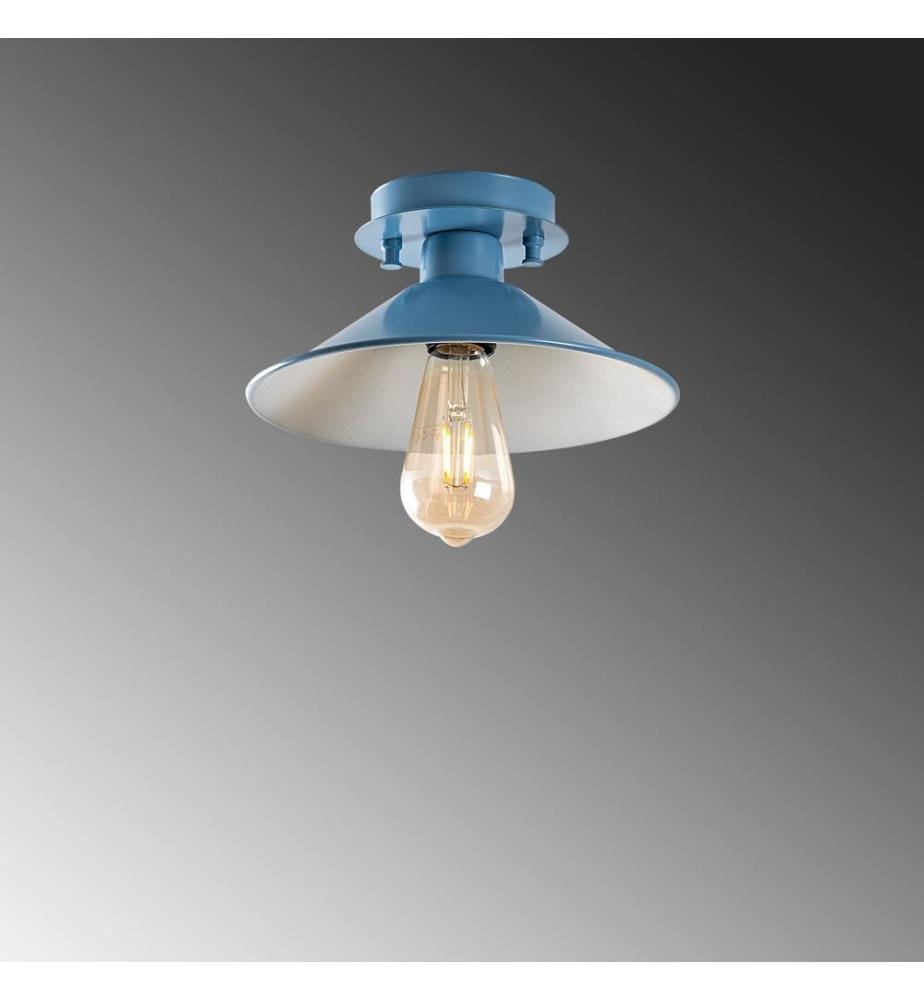 Lustre, bleu, corps en métal