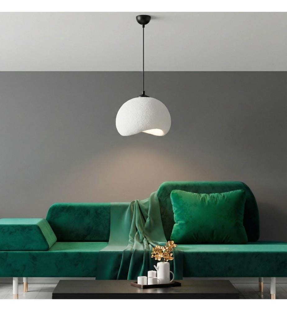 Lustre, blanc, noir, corps en métal