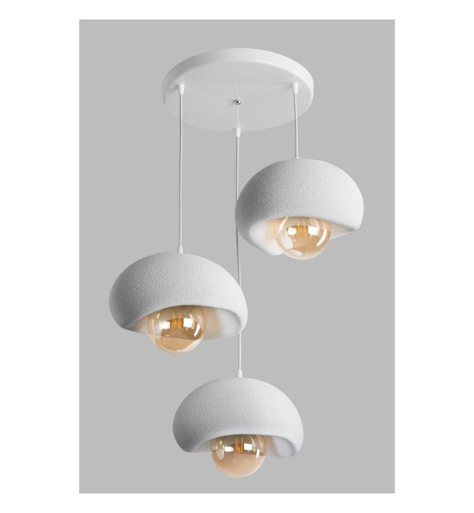 Lustre, corps en métal, blanc