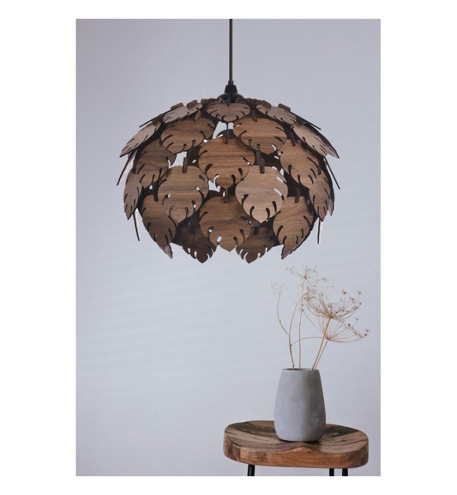Lustre, corps en MDF, marron