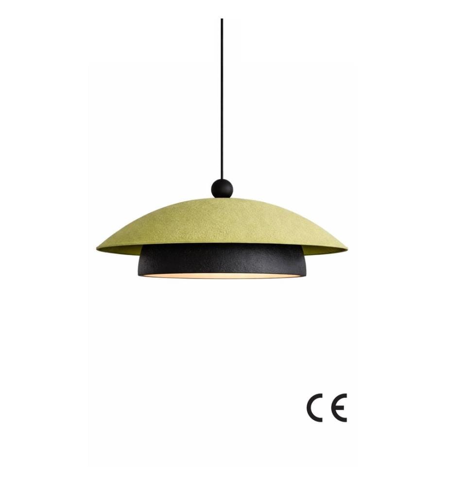 Lustre, corps en béton de carbone, vert, noir