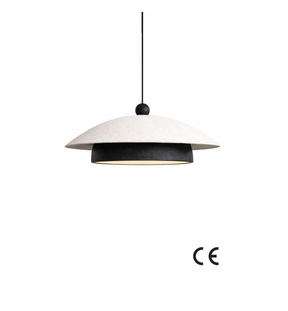 Lustre, corps en béton de carbone, noir et blanc