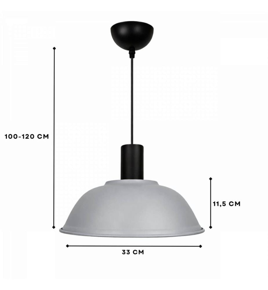 Lustre, corps en plastique, gris