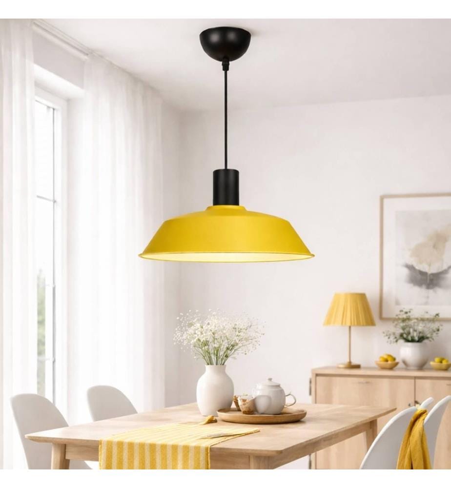 Lustre, corps en plastique, jaune