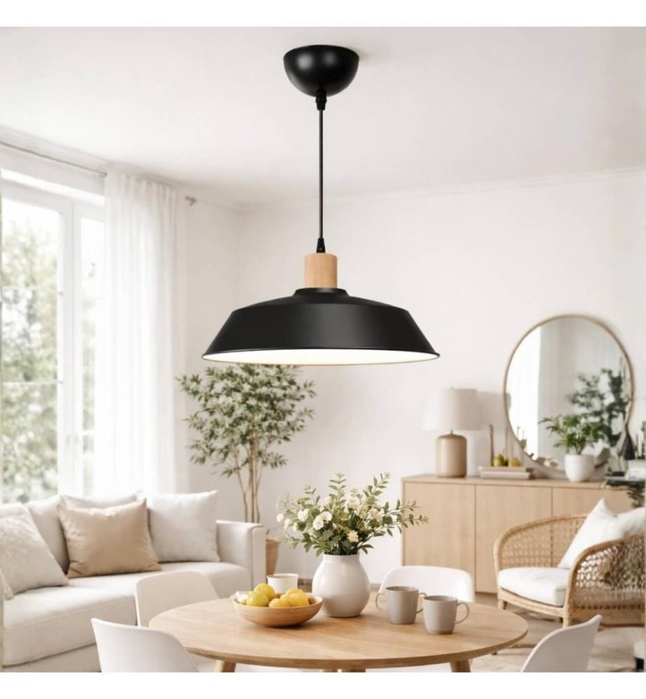 Lustre, corps en plastique, noir