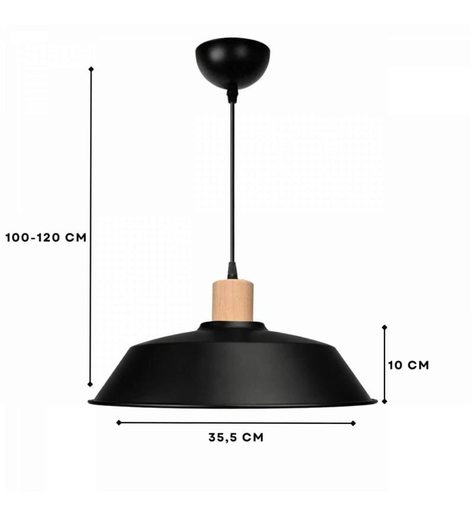 Lustre, corps en plastique, noir