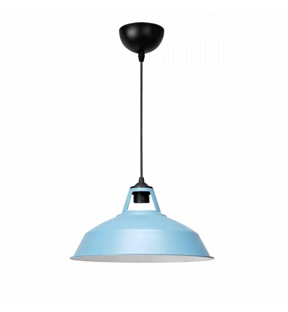 Lustre, corps en métal, bleu nuage