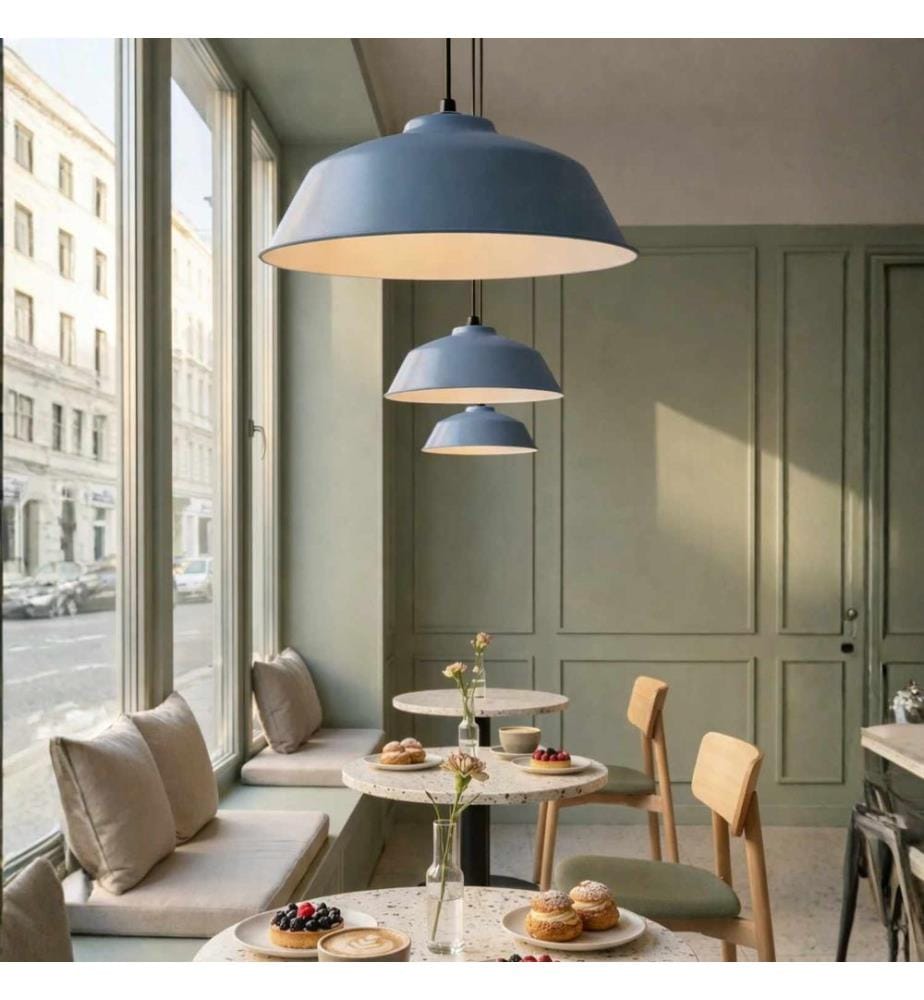 Lustre, corps en métal, bleu