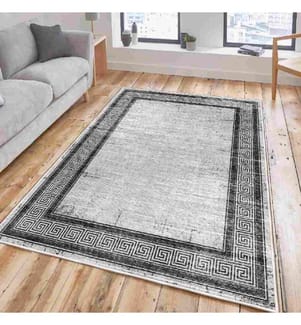 Tapis, gris, noir, 100% coton, 100 x 200 cm