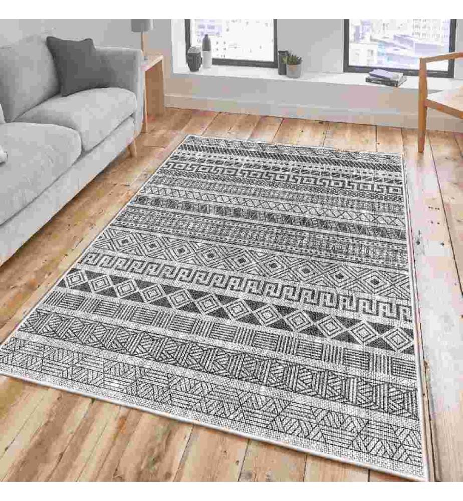Carpet, Grey, Black, 100% Cotton, 80 x 200 cm