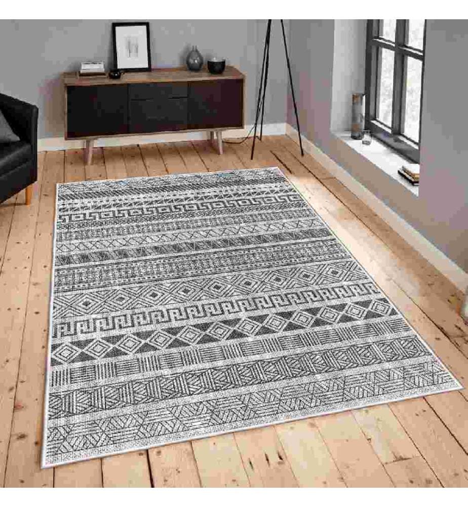 Carpet, Grey, Black, 100% Cotton, 80 x 200 cm