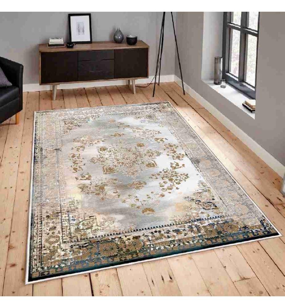 Carpet, Cream, Grey, Camel, 100% Cotton, 80 x 200 cm