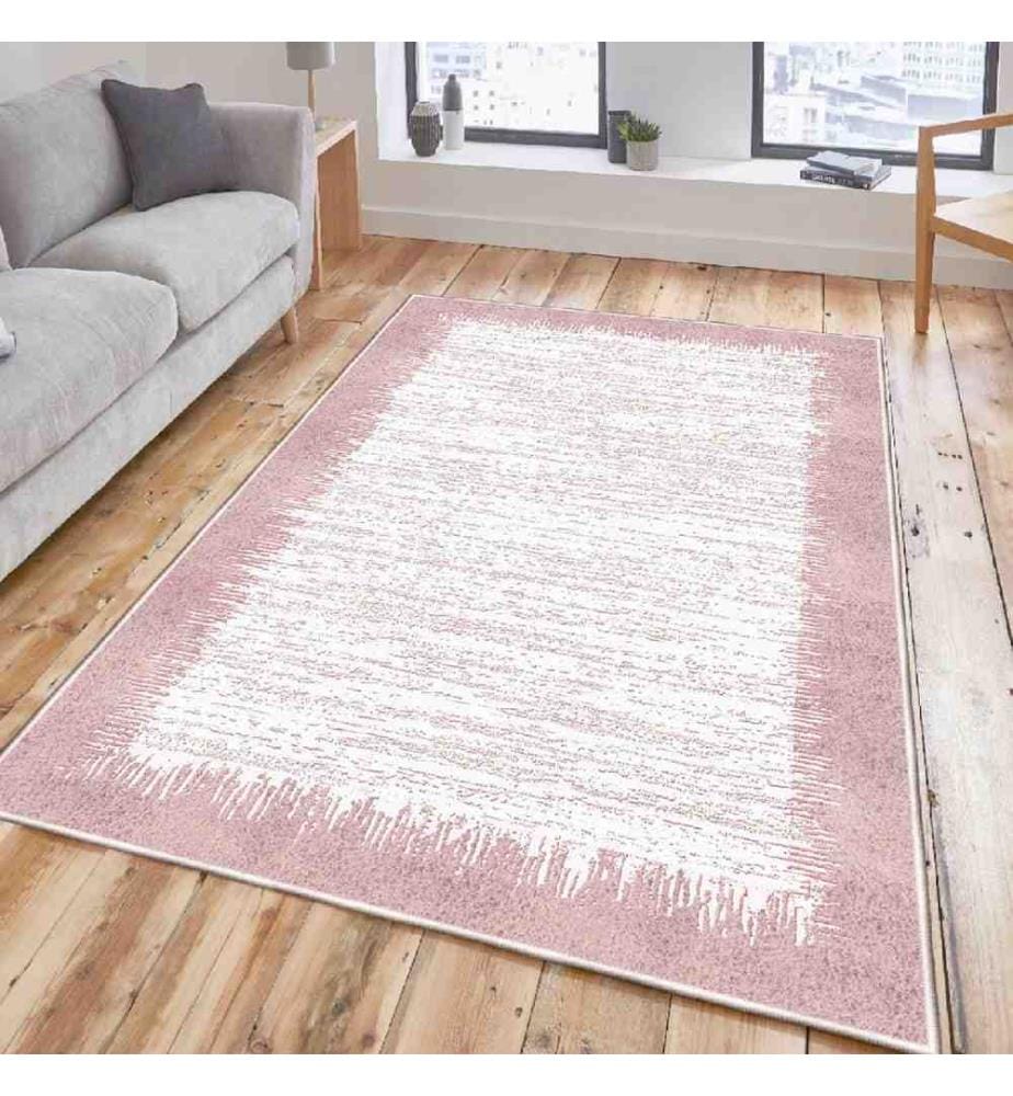 Carpet, Cream, Pink, 100% Cotton, 80 x 150 cm