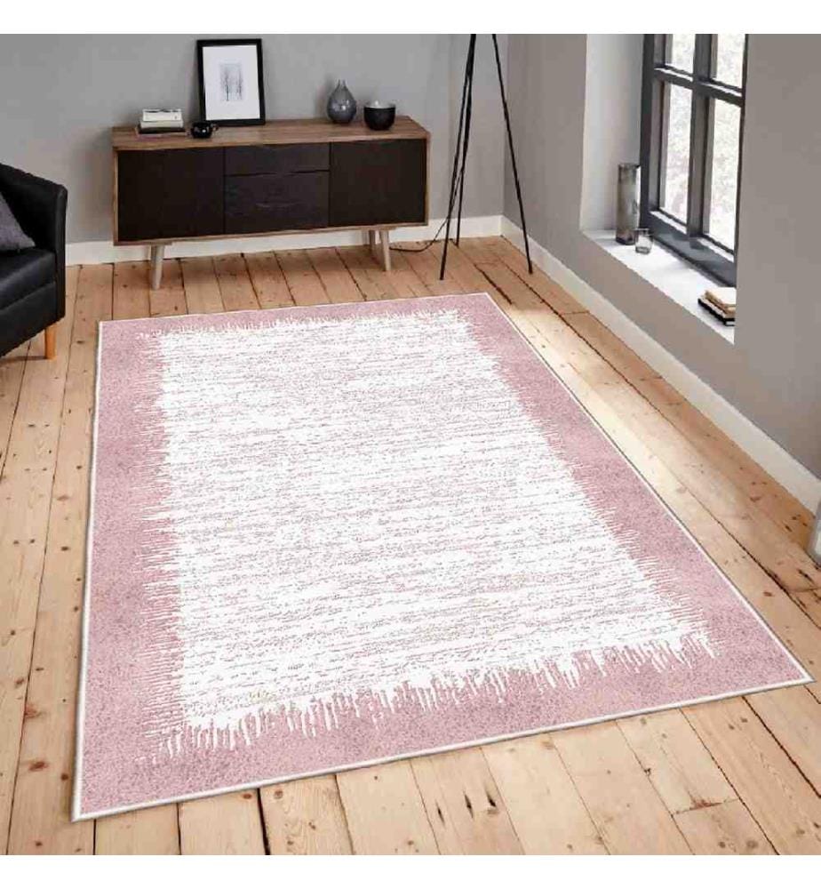 Carpet, Cream, Pink, 100% Cotton, 80 x 150 cm