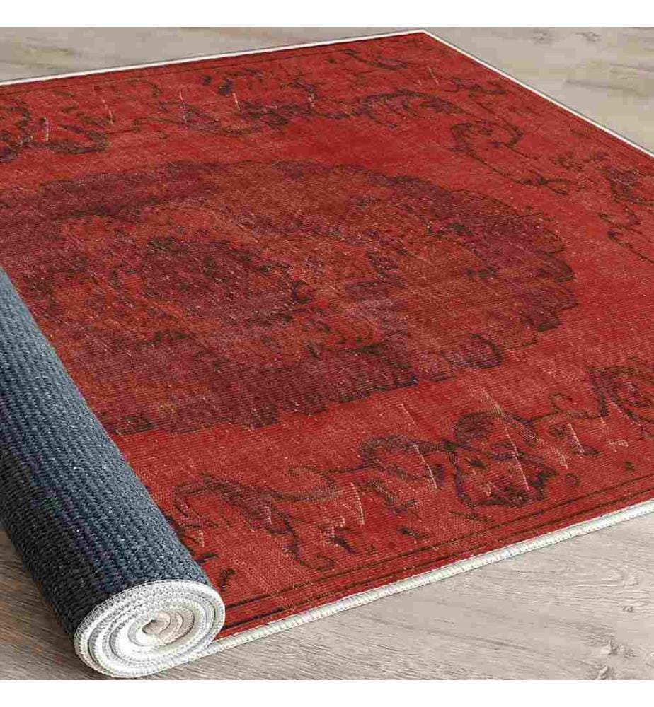 Carpet, Red, Black, 100% Cotton, 80 x 120 cm