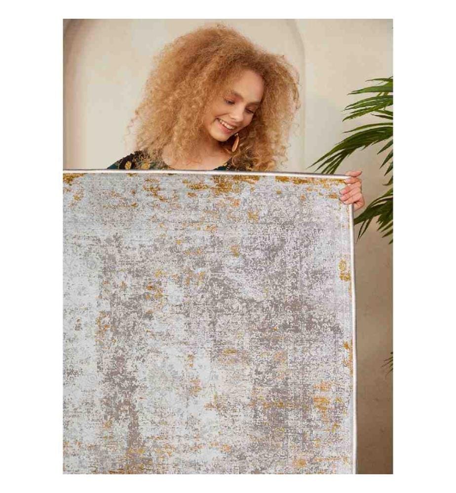 Teppich, Creme, Kamel, 100% Baumwolle, 140 x 220 cm