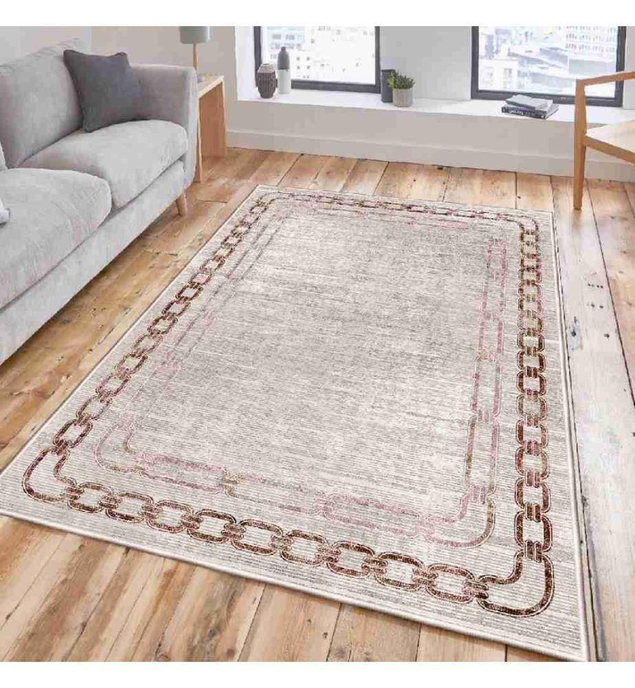Carpet, Cream, Beige, Brown, 100% Cotton, 140 x 220 cm