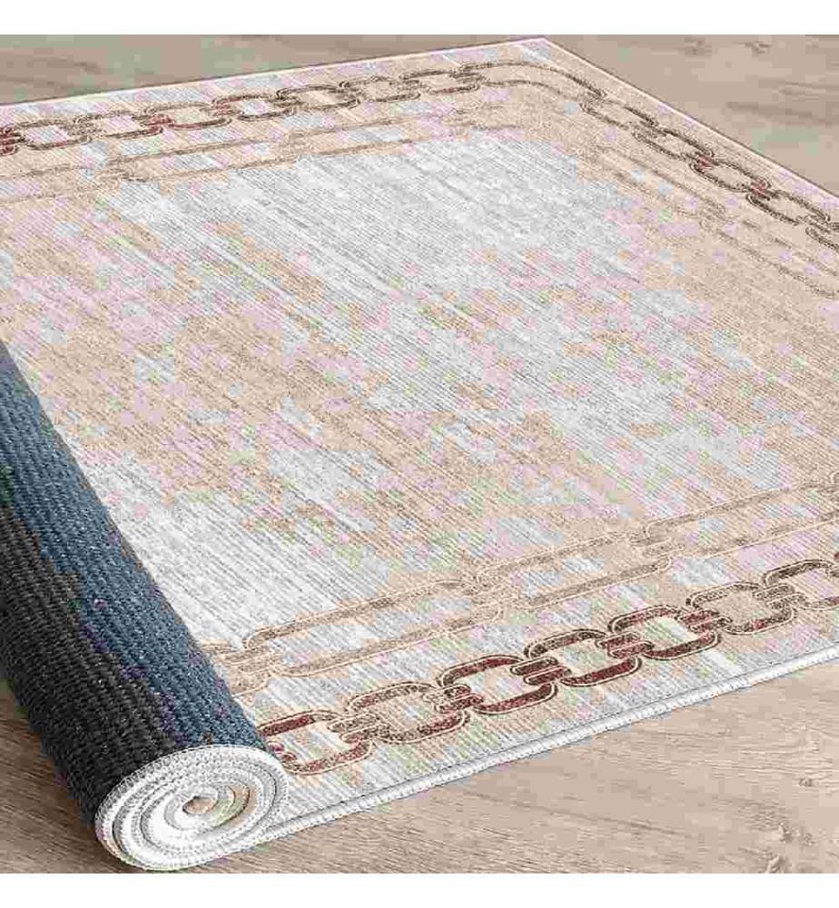 Carpet, Cream, Beige, Brown, 100% Cotton, 140 x 220 cm