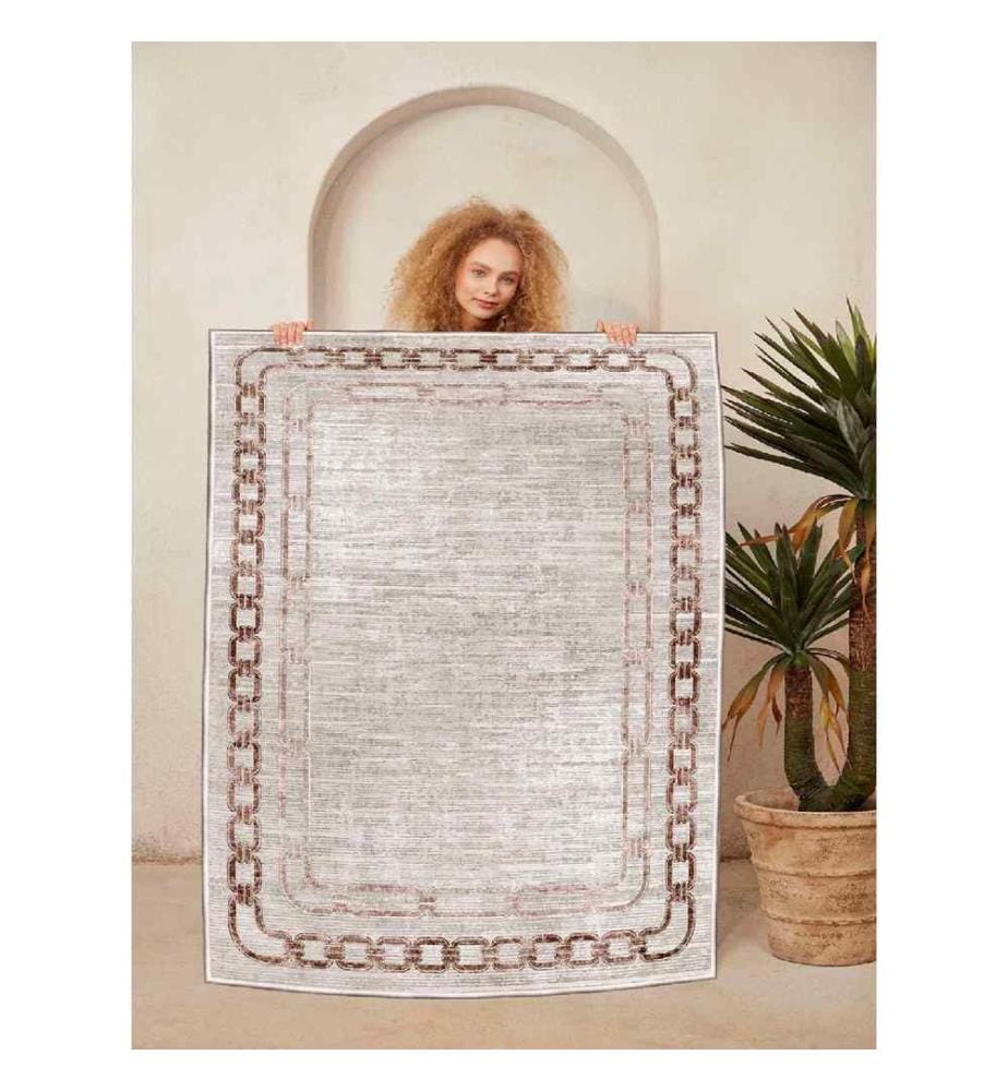Teppich, Creme, Beige, Braun, 100% Baumwolle, 160 x 230 cm