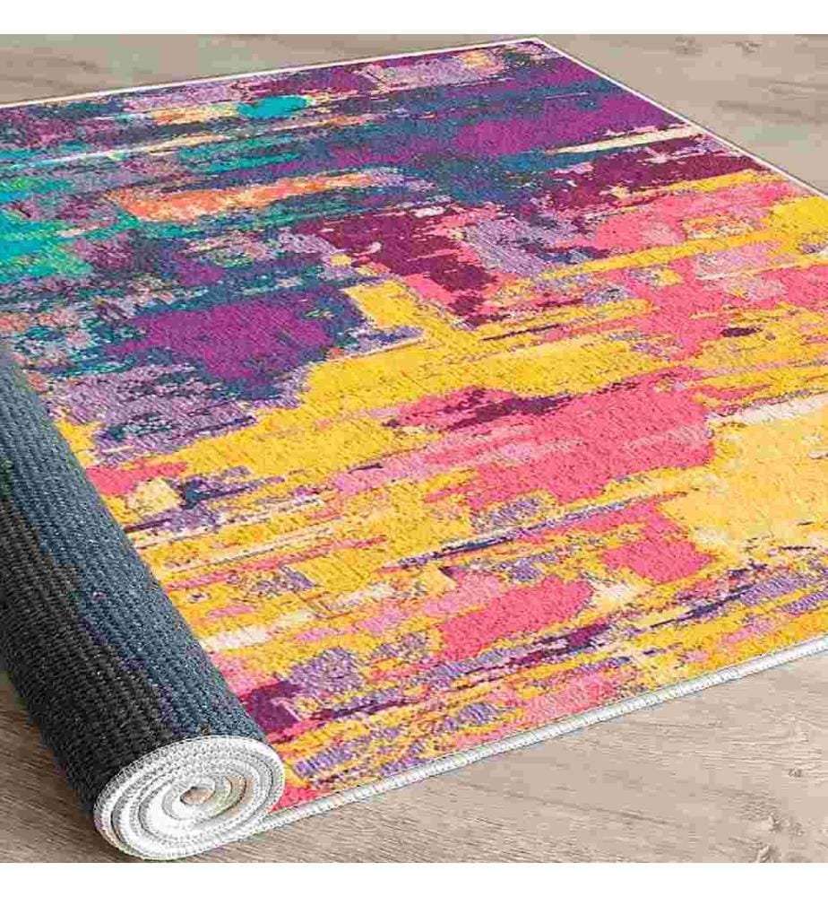 Teppich, Rosa, Lila, Blau, Grün, Orange, 100% Baumwolle, 160 x 230 cm