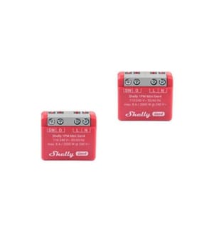 SHELLY - Actionneur de commutation Wi-Fi 1PM Mini Gen4 x 2 Rouge