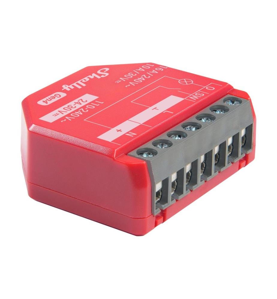 SHELLY - WLAN-Schaltaktor 1PM Gen4 Rot, 16 A