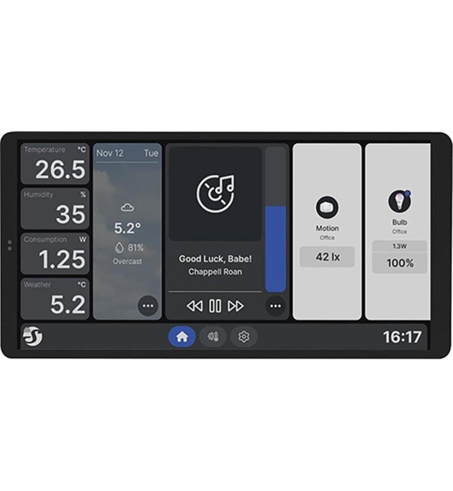 SHELLY - Wall Display X2 +HT Touchscreen Silber