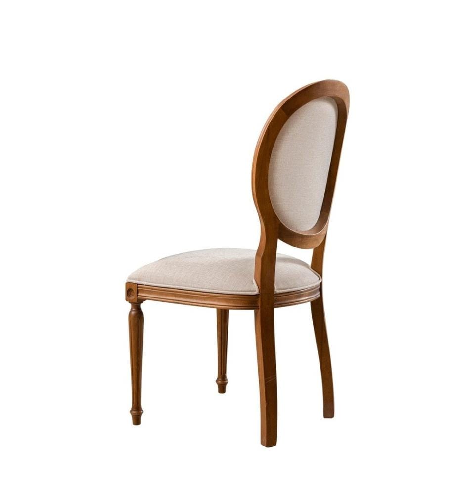 Chaise, Walnut, Beige, Solid Wood , Fabric : Lin