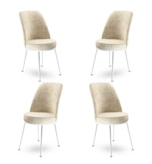 Set di sedie , 4 pezzi, Crema, Bianco, Struttura: Metallo, Tessuto: Babyface