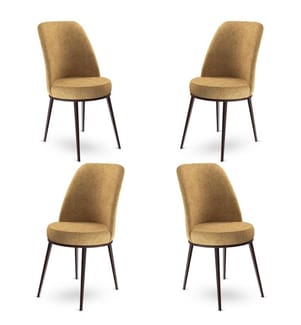 Set di sedie , 4 pezzi, Cappuccino, Marrone, Struttura: Metallo, Tessuto: Babyface