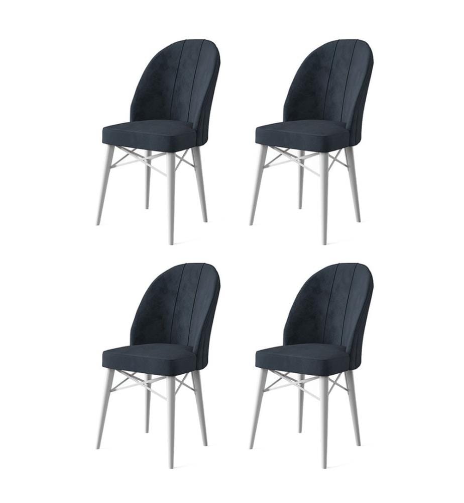 Stuhl-Set , 4 Stück, Anthrazit, Weiss, Gestell: Metall, Stoff: Babyface