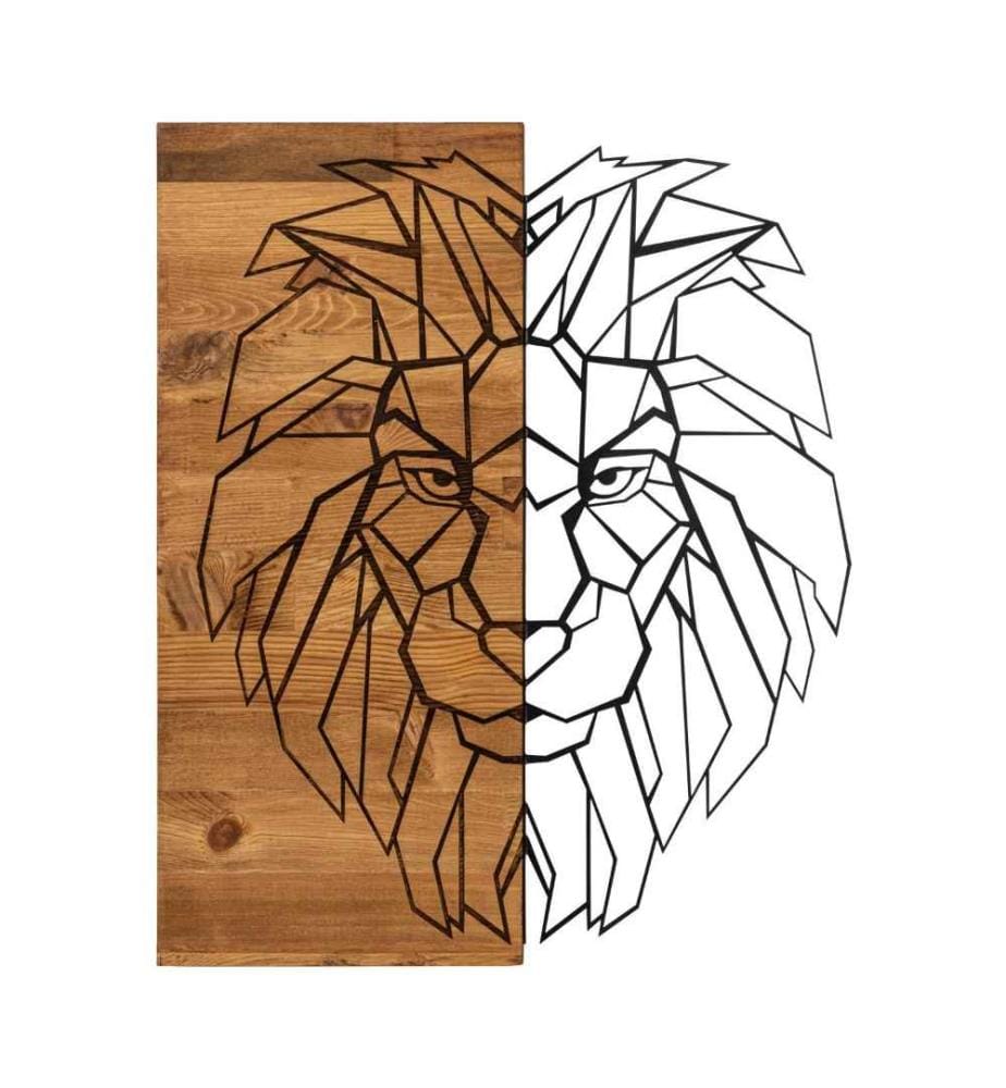 Dekoratives Wandaccessoire aus Holz, Schwarznuss, Metall, Holzrahmen