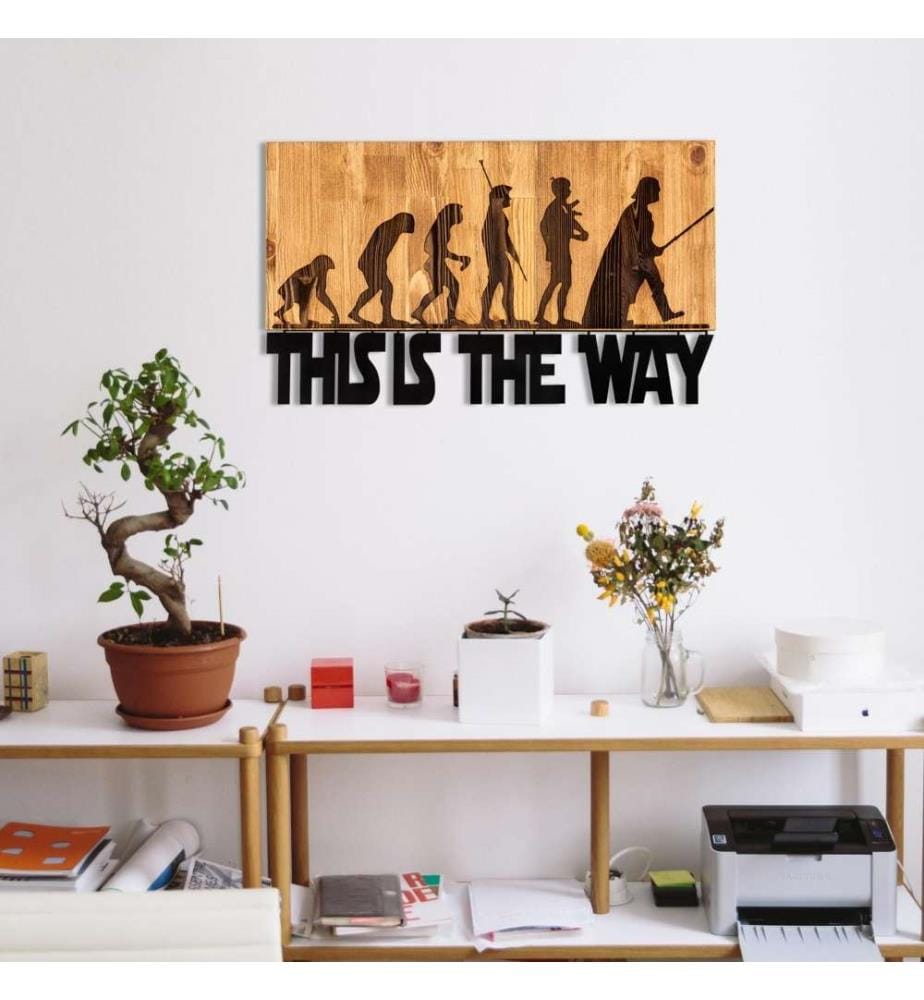 Dekoratives Wandaccessoire aus Holz, Schwarznuss, Metall, Holzrahmen