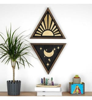 Decorative Wooden Wall Accessory, Multicolor, Solid Wood