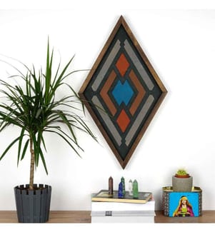 Decorative Wooden Wall Accessory, Multicolor, Solid Wood