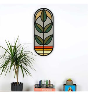 Accessorio decorativo da parete in legno, multicolore, pannello di particelle rivestito di melamina