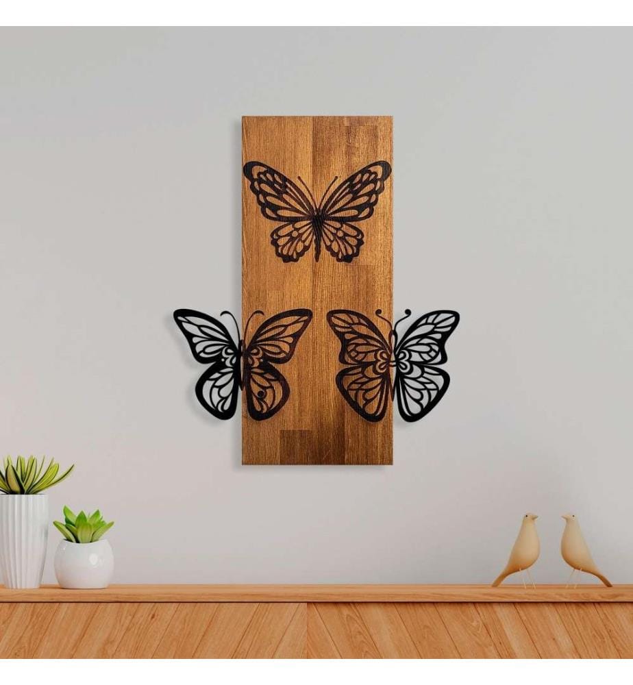 Accessoire mural décoratif en bois, noyer noir, bois