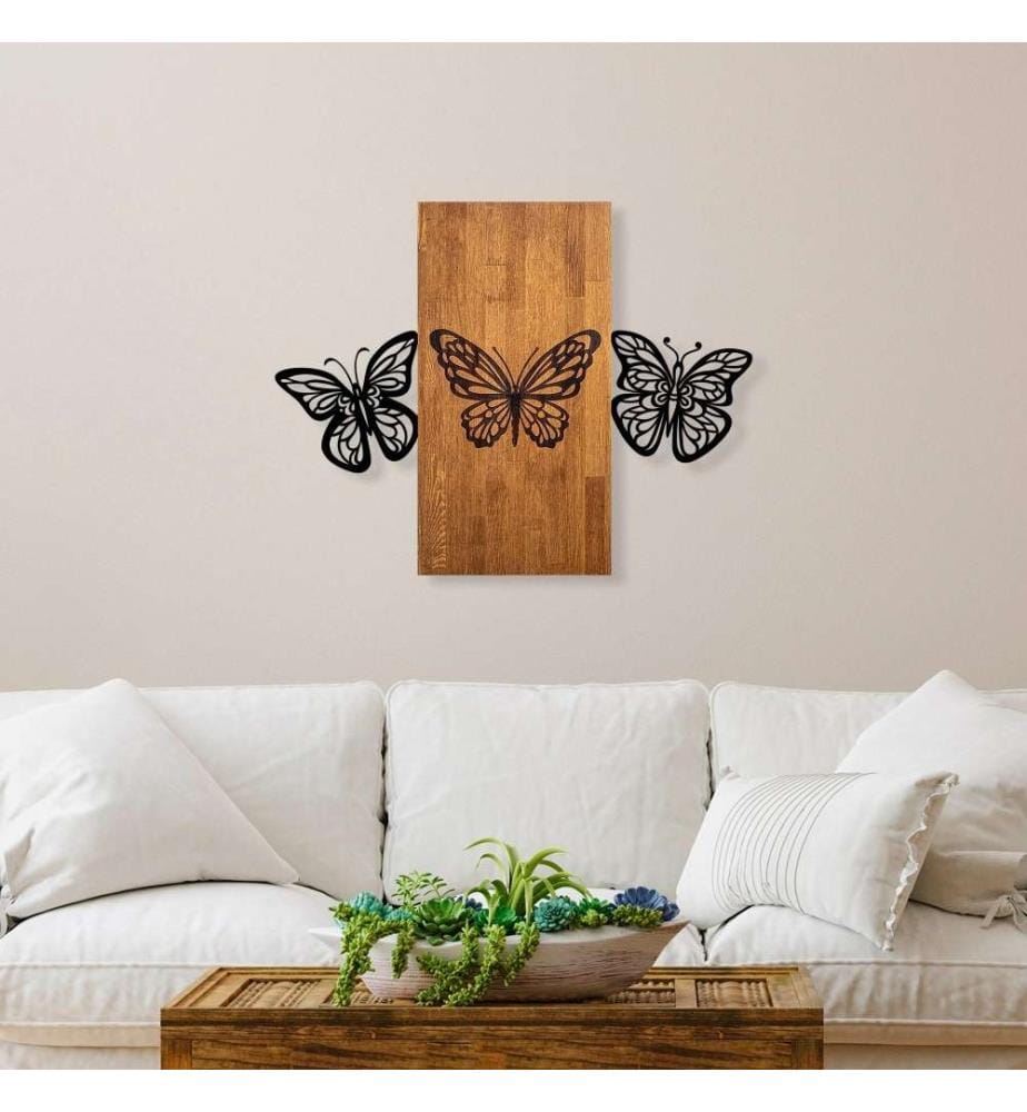Accessoire mural décoratif en bois, noyer noir, bois