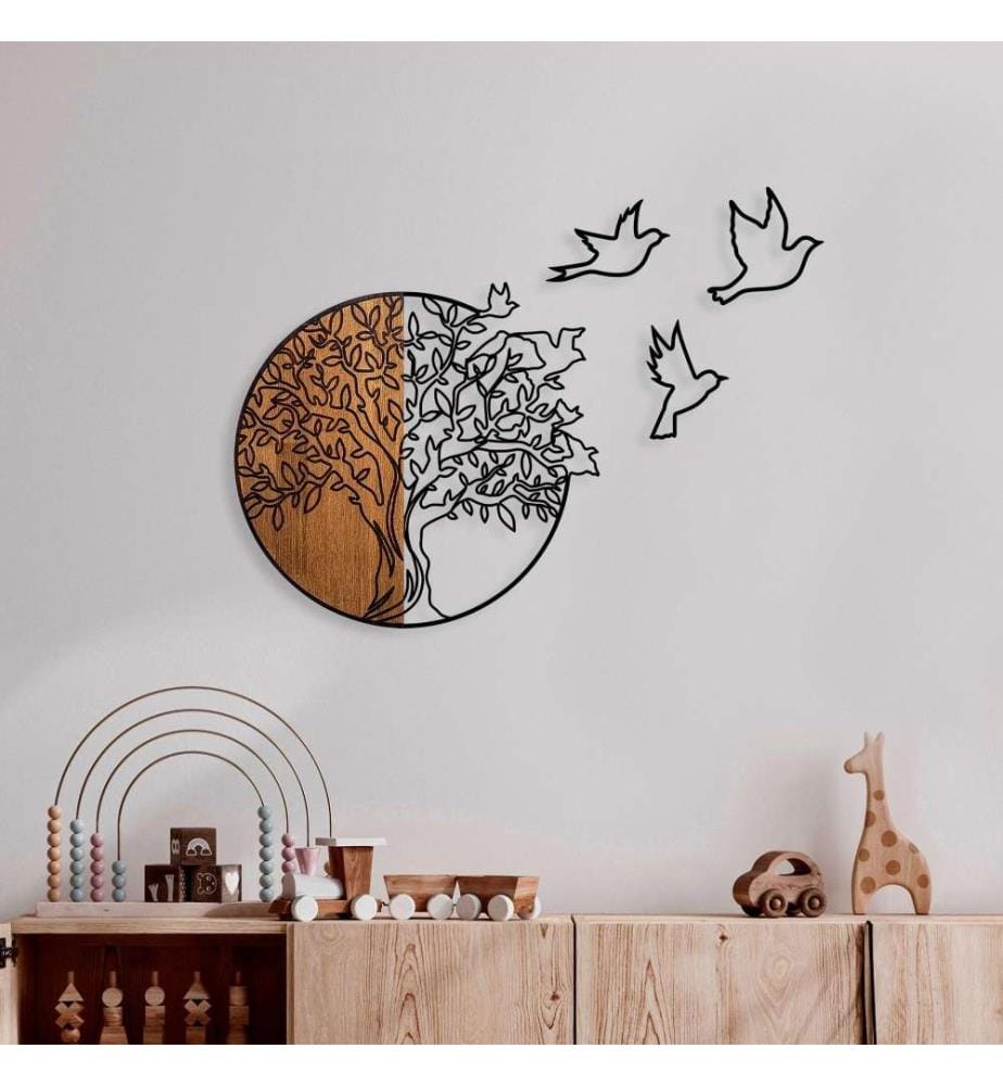 Accessoire mural décoratif en bois, noyer noir, bois